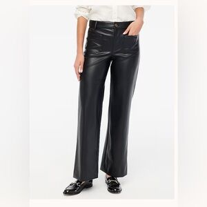 J. Crew Lizzie High Rise Faux Leather Patch Pocket Pant in Black Style CB412